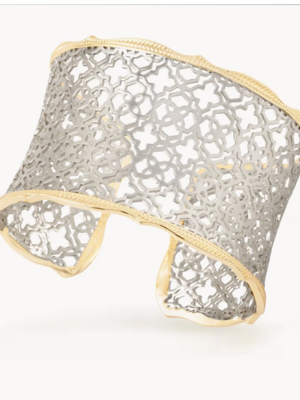 Candice Gold Cuff Bracelet in Silver Filigree Mix